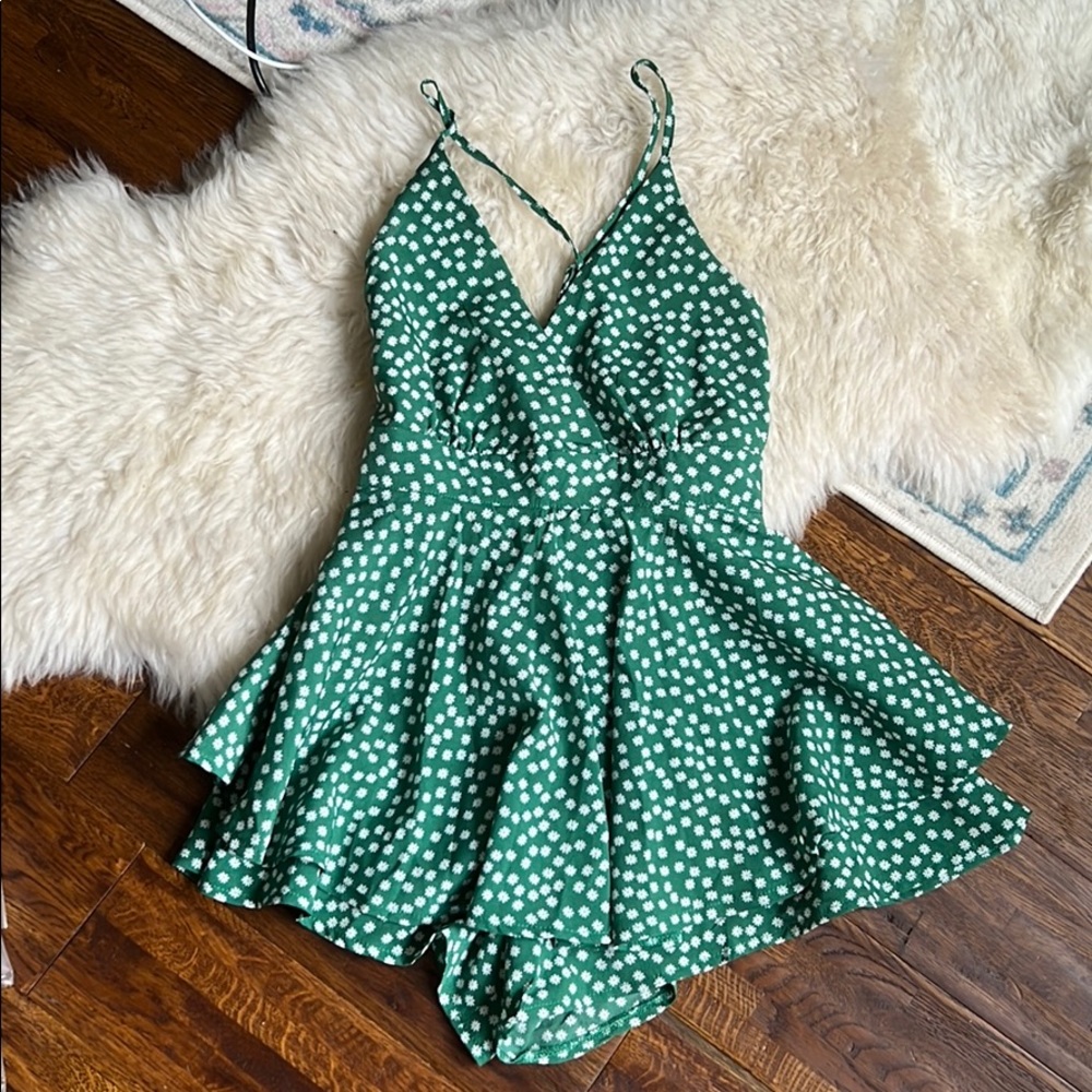 Nasty gal green romper size 0